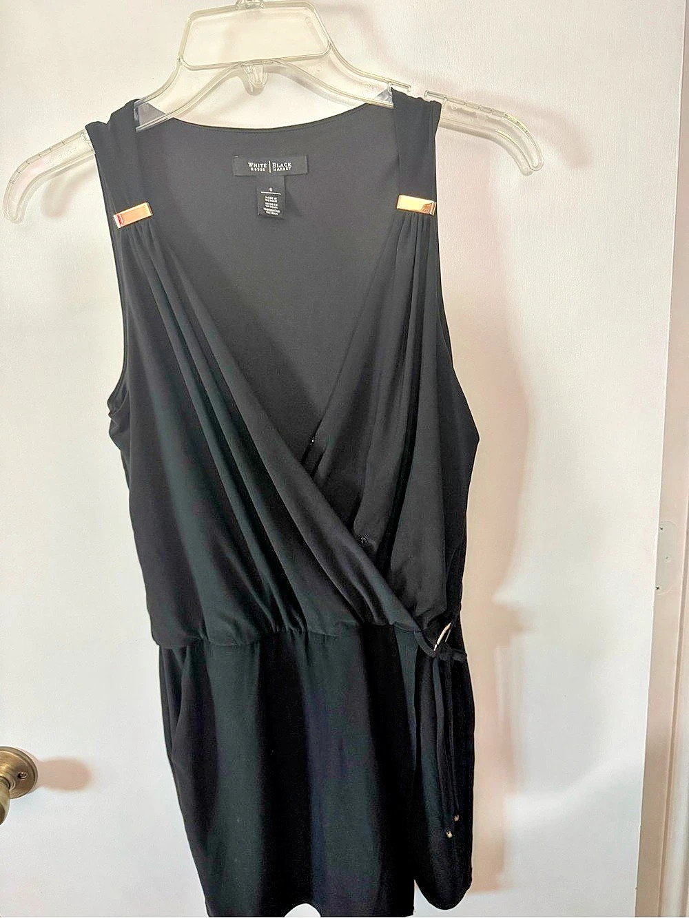 White House Black Market Black Romper Size 0 Like New
